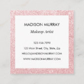 Glam Blush Pink Rose Gold Glitzer Sparklogramm Quadratische Visitenkarte (Rückseite)