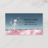 Glam Blush Pink Silver Glitzer Fairy Visitenkarte (Vorderseite)