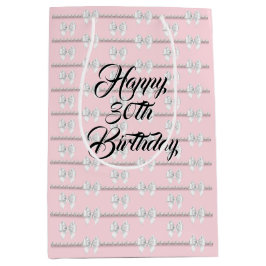 Glam Blush Pink Tiffany Pearls Thema 30. Geburtsta Mittlere Geschenktüte