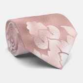 Glam Blush Rose Gold Chic Muster Krawatte (Gerollt)
