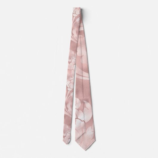Glam Blush Rose Gold Chic Muster Krawatte (Rückseite)