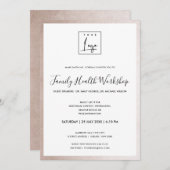 GLAM BLUSH ROSE GOLD DEIN LOGO WORKSHOP GALA EVENT EINLADUNG (Vorne/Hinten)