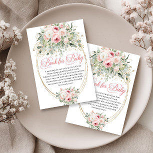 Glam Blush und Gold Baby Shower Buchanfrage Begleitkarte