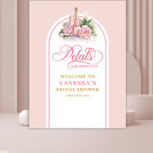 Glam Blüten und Prosecco Shower Banner roségold Wandteppich
