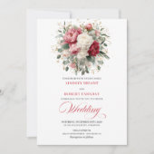 Glam Boho Blush Weiß Goldene Hochzeitseinladung Einladung (Vorderseite)