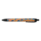 Glam Boho Orange Blue Peacock Feathers Kugelschreiber (Unterseite)
