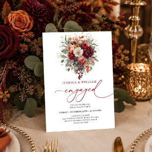 Glam-Bordeaux-Gold-Blumen tiefrote Hochzeits-Einla Einladung