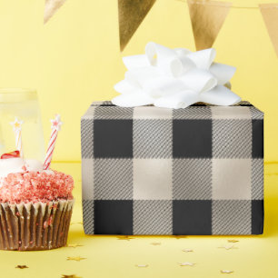Glam Bräune Schwarz Büffel Kariert Geschenkpapier