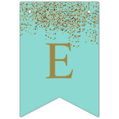 Glam Bride Aquamarin Gold Sparkle Twinkle Dusche P Wimpelkette (Zweite Fahne)