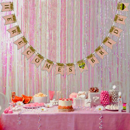 Glam Bride Pink Gold Sparkle Dusche Party Wimpelkette