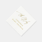 Glam Bright Gold Script Baby Dusche Napkins Serviette (Ecke)