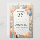 Glam Bright Pastel Ombre Glitzer Brautparty Einladung (Vorderseite)