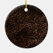 Glam Brown Black Leopard Print Heart Keramik Ornament (Hinten)