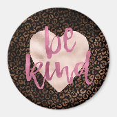 Glam Brown Black Leopard Print Heart Magnet (Vorne)