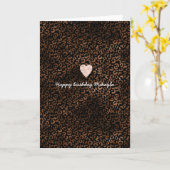 Glam Brown Black Leopard Print Karte (Gelbe Blume)