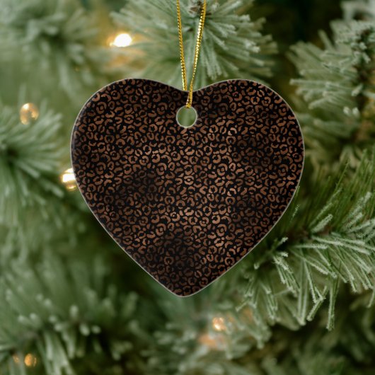 Glam Brown Black Leopard Print Keramik Ornament (Baum)