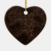 Glam Brown Black Leopard Print Keramik Ornament (Vorne)