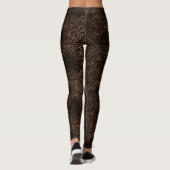 Glam Brown Black Leopard Print Leggings (Rückseite)