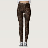 Glam Brown Black Leopard Print Leggings (Vorderseite)
