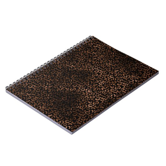 Glam Brown Black Leopard Print Notizblock (Linke Seite)