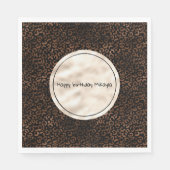 Glam Brown Black Leopard Print Serviette (Vorderseite)