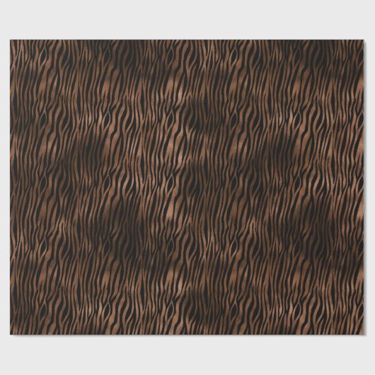Glam Brown Black Zebra Print Geschenkpapier (Flach)