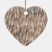 Glam Brown Black Zebra Print Keramik Ornament (Hinten)