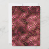 Glam Brown Burgundy Leopard Print Brautparty Einladung (Rückseite)