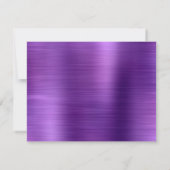 Glam Brushed Metal Lila Classic Monogram Mitteilungskarte (Rückseite)