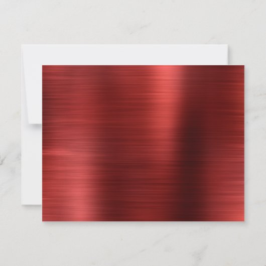 Glam Brushed Metal Ruby Red Classic Monogramm Mitteilungskarte (Rückseite)