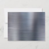 Glam Brushed Metal Silver Gray Classic Monogram Mitteilungskarte (Rückseite)