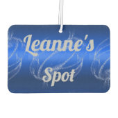 Glam Brushed Metal und Glitzer Blue Monogram | Autolufterfrischer (Rückseite)