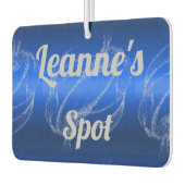 Glam Brushed Metal und Glitzer Blue Monogram | Autolufterfrischer (Links)