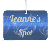 Glam Brushed Metal und Glitzer Blue Monogram | Autolufterfrischer (Vorderseite)