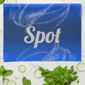 Glam Brushed Metal und Glitzer Blue Monogram | Geschirrtuch (Gefaltet)