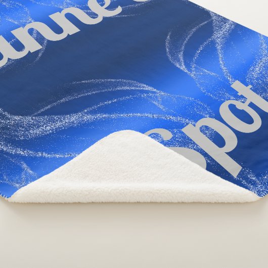 Glam Brushed Metal und Glitzer Blue Monogram | Sherpadecke (3/4)