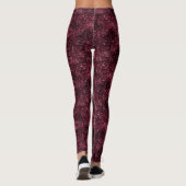 Glam-Burgund-Leopard-Druck Leggings (Rückseite)