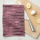 Glam Burgund Rote Rose Pinselstrich Glitzer Geschirrtuch (Viertel Falte)