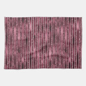 Glam Burgund Rote Rose Pinselstrich Glitzer Geschirrtuch (Horizontal)