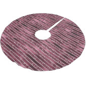 Glam Burgund Rote Rose Pinselstrich Glitzer Polyester Weihnachtsbaumdecke (Schrägansicht)