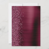 Glam Burgundy Brushed Metal Script Save the Date Ankündigung (Rückseite)