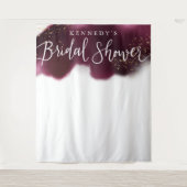 Glam Burgundy Gold Glitzer Brautparty Hintergrund Wandteppich (Vorderseite)