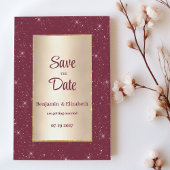 Glam burgundy gold Glitzer confetti Save the Date Einladung