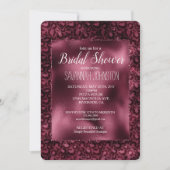 Glam Burgundy Leopard Print Brautparty Einladung (Vorderseite)