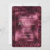 Glam Burgundy Leopard Print Einladung (Vorderseite)
