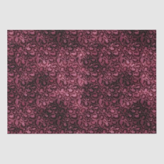 Glam Burgundy Leopard Print Seidenpapier (Vorderseite)