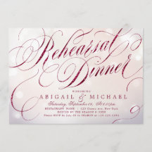 Glam burgundy Vintag Kalligraphie Probe Dinner