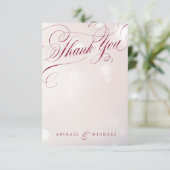 Glam burgundy Vintage Kalligraphie danke Ihnen (Stehend Vorderseite)