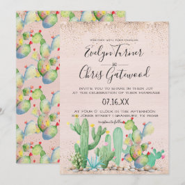 Glam Cactus Fiesta Wedding Einladung