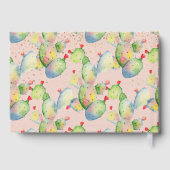 Glam Cactus Wedding Custom Guest Book Gästebuch (Rückseite)